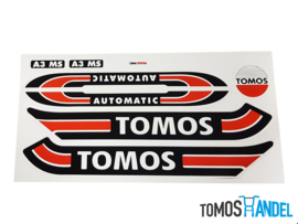 Stickerset Tomos S25 A3 rood / zwart classic