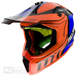 MT Falcon Warrior oranje/blauw cross helm