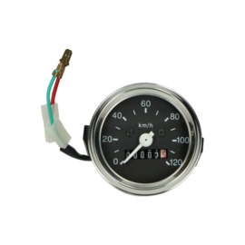 Snelheidsmeter / kilometerteller 60mm 120 km/h chroom
