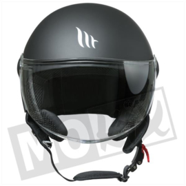 MT street solid mat zwart jet helm