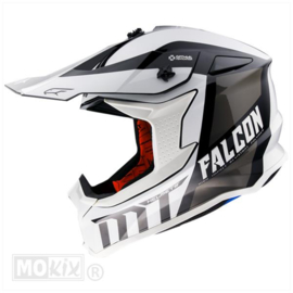 MT Falcon Warrior wit/grijs cross helm