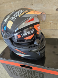 HELM THUNDER 4 SV EXEO MAT ZWART/ROOD L