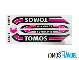 Stickerset Tomos S25 A3 paars / zwart classic mat afwerking