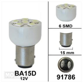 Lamp BAY15D 12V 6 SMD wit bollard