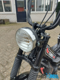 Koplamp rond zwart met plastic achterkant