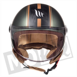 Helm MT street solid mat groen/bruin