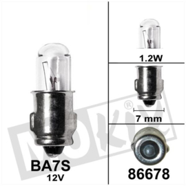 BA7s lamp snelheidsmeter / teller 12V 1.2W