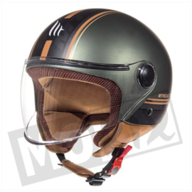 Helm MT street solid mat groen/bruin