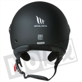 MT street solid mat zwart jet helm