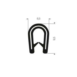 Rubber sierstrip / tankstrip zwart