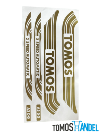 Stickerset Tomos S25 A3 goud classic