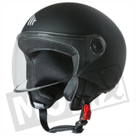 MT street solid mat zwart jet helm