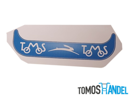 Sticker kentekenplaathouder Tomos blauw hoog