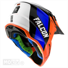 MT Falcon Warrior oranje/blauw cross helm