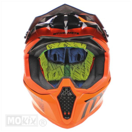 MT Falcon Warrior oranje/blauw cross helm