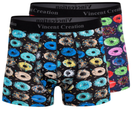 Vincent Creation® katoenen boxershort met donutmotief - 2-pack