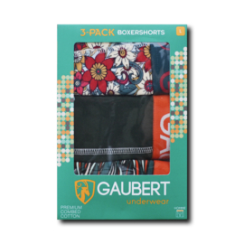 GAUBERT boxershort - 3-pack - Bloemig groen