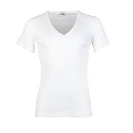 Beeren heren T-shirt diepe V-hals - wit