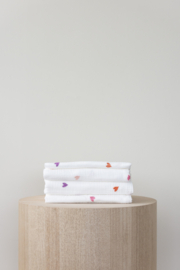 Swaddle 100 x 135 cm | borduur | hartjes color