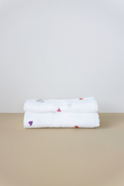 Swaddle 100 x 135 cm | borduur | hartjes color