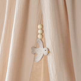 Hemel in mouseline met vogelhanger in 'bio latte' mouseline
