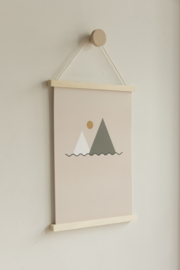 Houten poster hanger + magneetjes