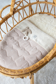 Baby blanket | stepped I 75 x 100 cm naturel - vogeltje