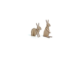 Nordic set konijntjes, klein model, kleur naturel (10,5 x 15 cm)