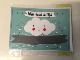 Kraskaart thema wolk: "Wil jij mijn meter worden?",  inclusief enveloppe