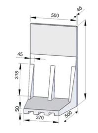 L-element 50 x 50 x 80 grijs