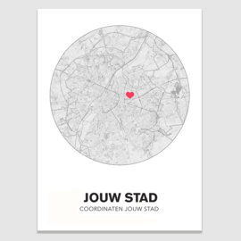 Stadskaart van jouw stad  - potloodschets