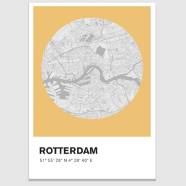 Rotterdam stadskaart - potloodschets - 20 kleuren