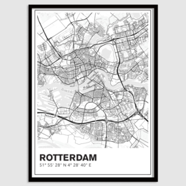 Rotterdam stadskaart - lijnen
