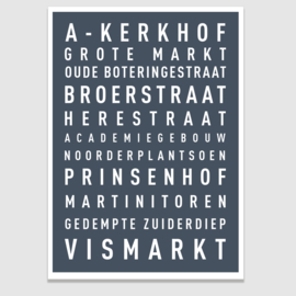 Tekstposter highlights Groningen - 20 kleuren