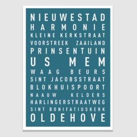 Tekstposter highlights Leeuwarden - 20 kleuren
