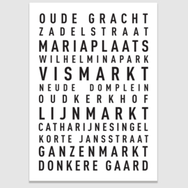 Tekstposter highlights Utrecht - 20 kleuren