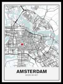Persoonlijke stadskaart - hint of blue