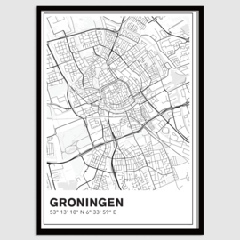 Groningen stadskaart - lijnen