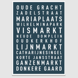 Tekstposter highlights Utrecht - 20 kleuren