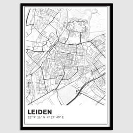 Leiden stadskaart - lijnen