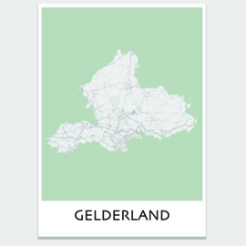 Poster plattegrond Gelderland - 20 kleuren