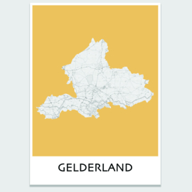 Poster plattegrond Gelderland - 20 kleuren