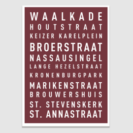 Tekstposter highlights Nijmegen - 20 kleuren