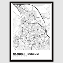 Naarden - Bussum stadskaart - lijnen