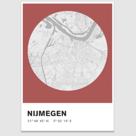 Nijmegen stadskaart -  potloodschets - 20 kleuren