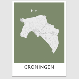 Poster plattegrond Groningen - 20 kleuren