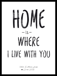 Quote poster - Home is where I live with you