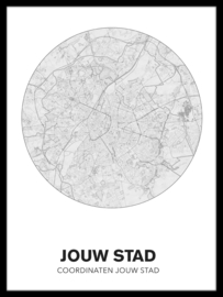 Stadskaart van jouw stad  - potloodschets