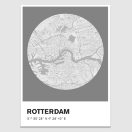 Rotterdam stadskaart - potloodschets - 20 kleuren