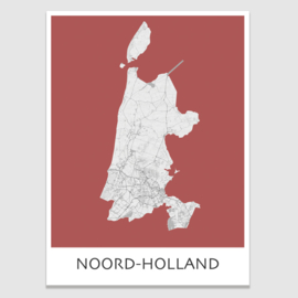 Poster plattegrond Noord-Holland - 20 kleuren
